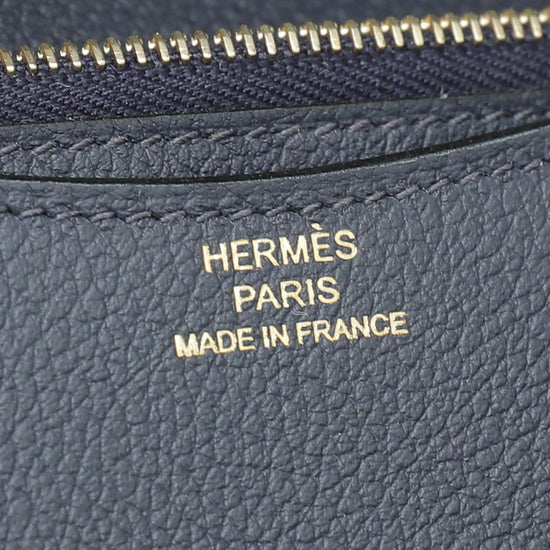 Hermès Constance Slim Wallet Evercolor Blue France