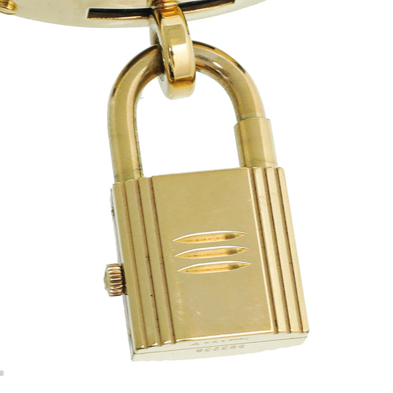 Hermes Gold Cadenas En Plaqué Single Strap Quartz Kelly Watch