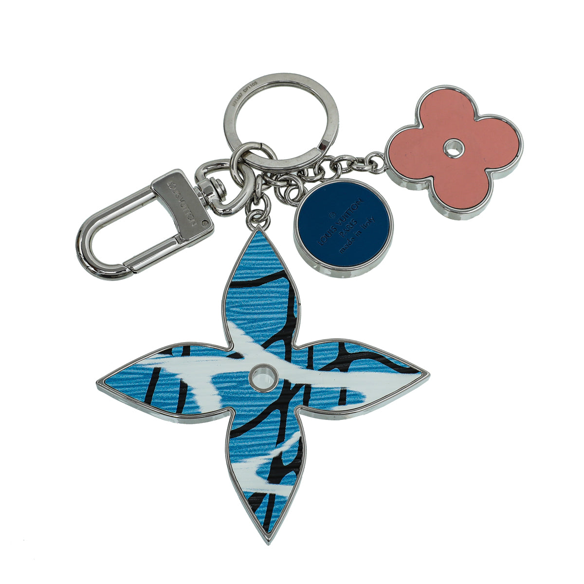Louis Vuitton Multicolor Aqua Flower Bag Charm Key Holder-Louis Vuitton-THE CLOSET