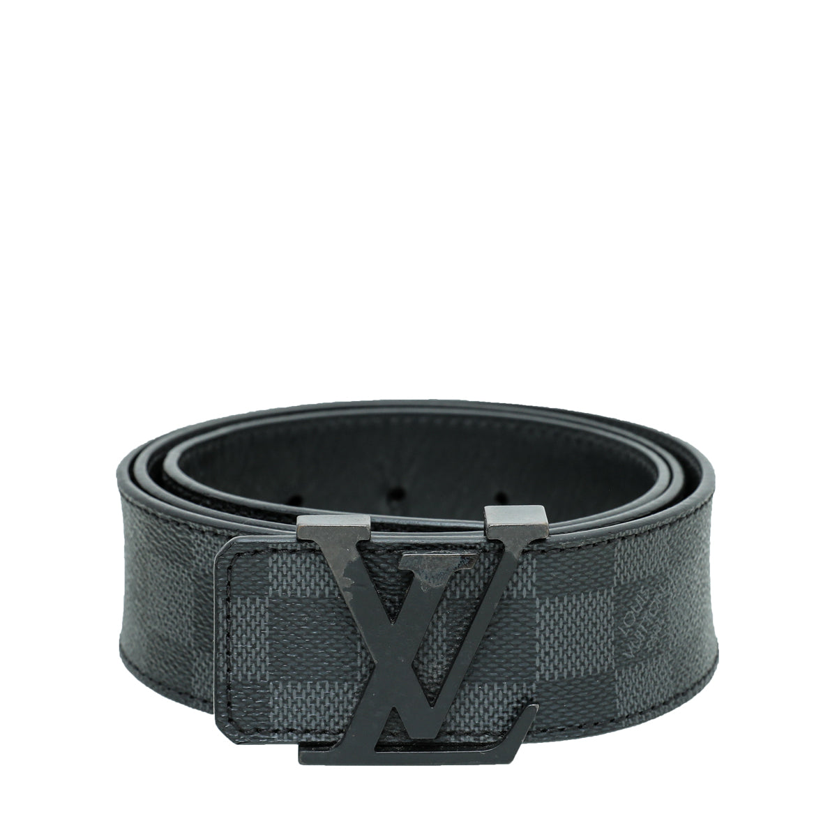 Louis Vuitton Ebene Graphite Initial Belt 38-Louis Vuitton-THE CLOSET
