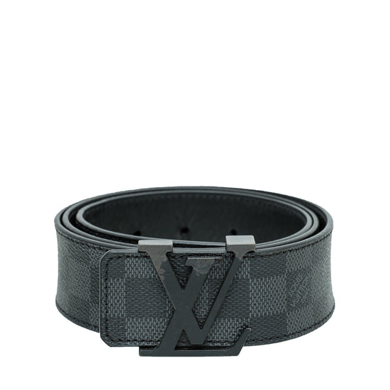 Louis Vuitton Ebene Graphite Initial Belt 38 – The Closet