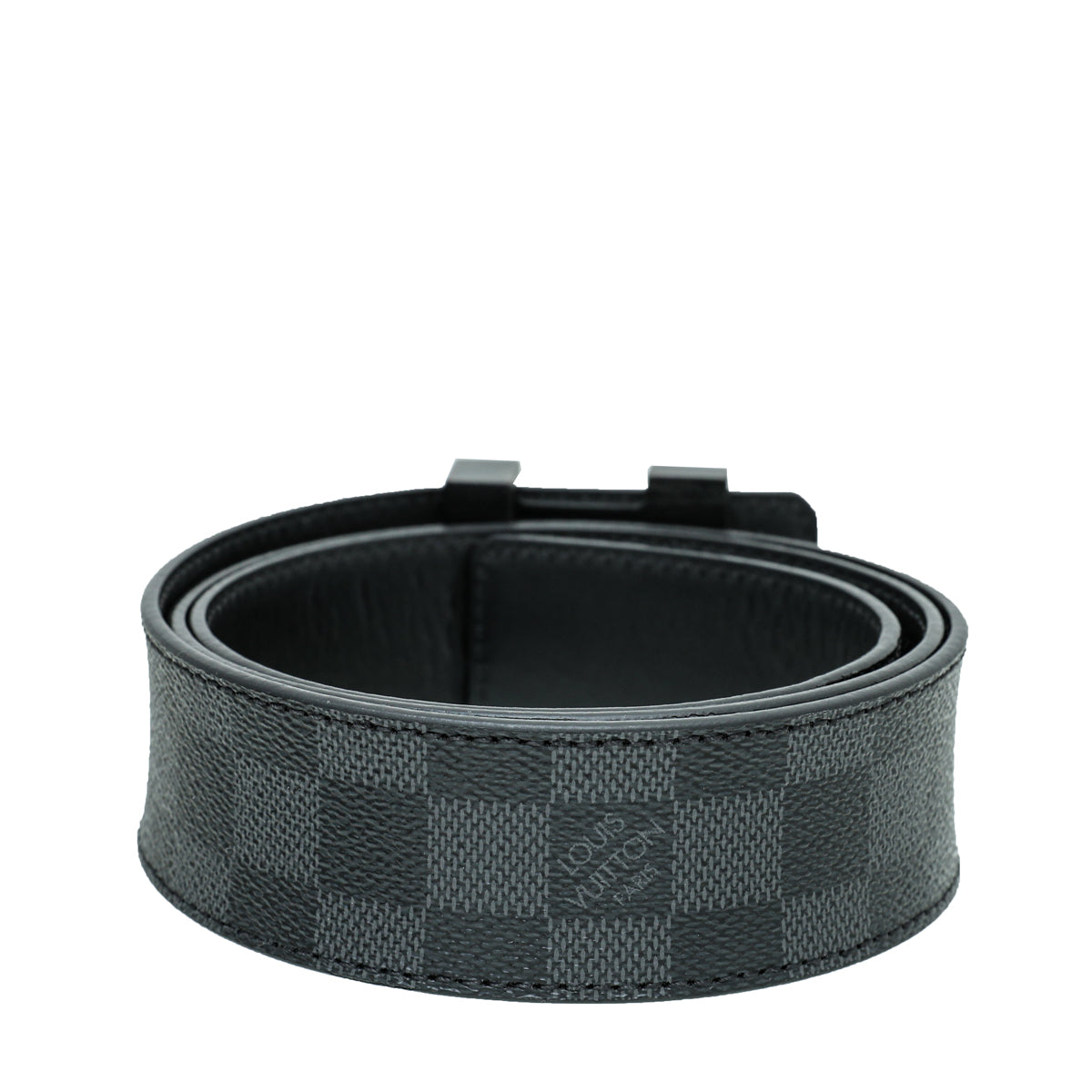 Louis Vuitton Ebene Graphite Initial Belt 38-Louis Vuitton-THE CLOSET