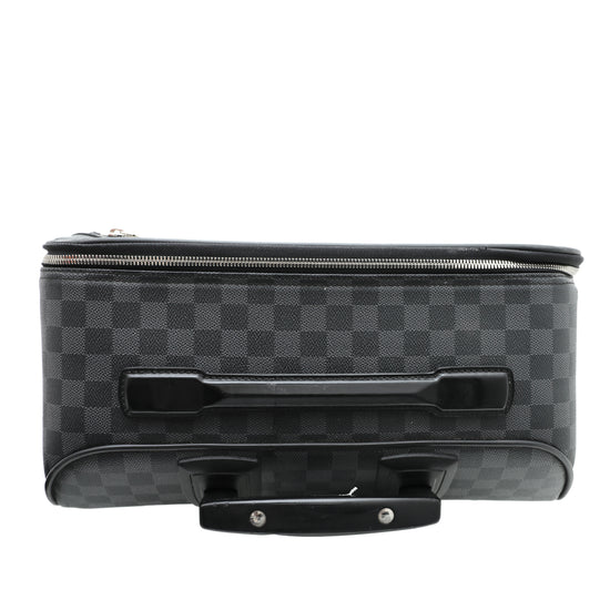 Louis Vuitton Pegase 55 Damier Graphite Canvas Black Leather ref.565599 -  Joli Closet
