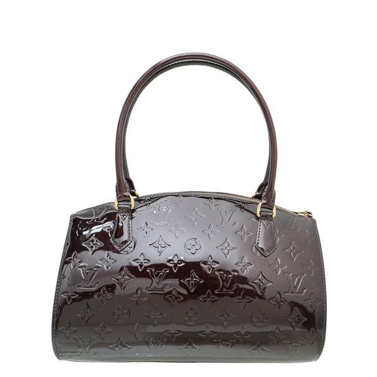 Louis Vuitton Gray Vernis Sherwood PM Grey Leather Patent leather
