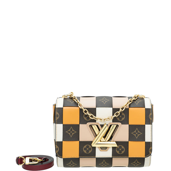 Louis Vuitton Monogram Bicolor Twist MM Damier Check Motif Bag – The Closet