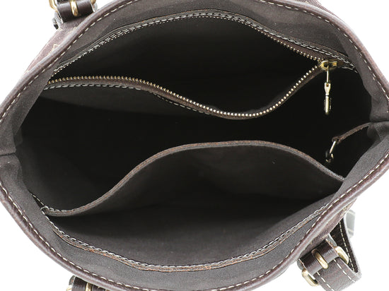 Louis Vuitton Brown Monogram Mini Lin Petit Bucket Bag – The Closet