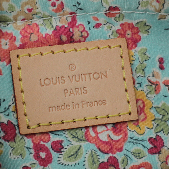 Louis Vuitton Blue Monogram Denim Patchwork Pouchy Gold Hardware