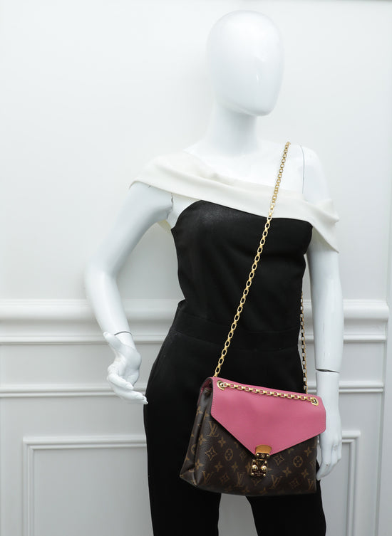 Louis Vuitton Litchi Monogram Canvas Pallas Chain Bag Louis