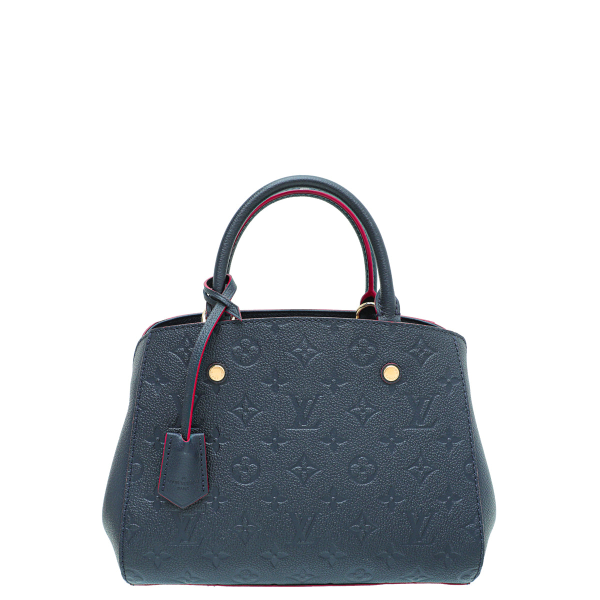 Louis Vuitton Montaigne Bb Monogram Empreinte Leather Satchel Bag Blue