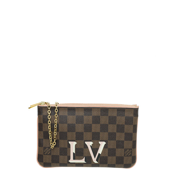 Louis+Vuitton+Double+Zip+Pochette+Shoulder+Bag+Black+Leather for sale  online