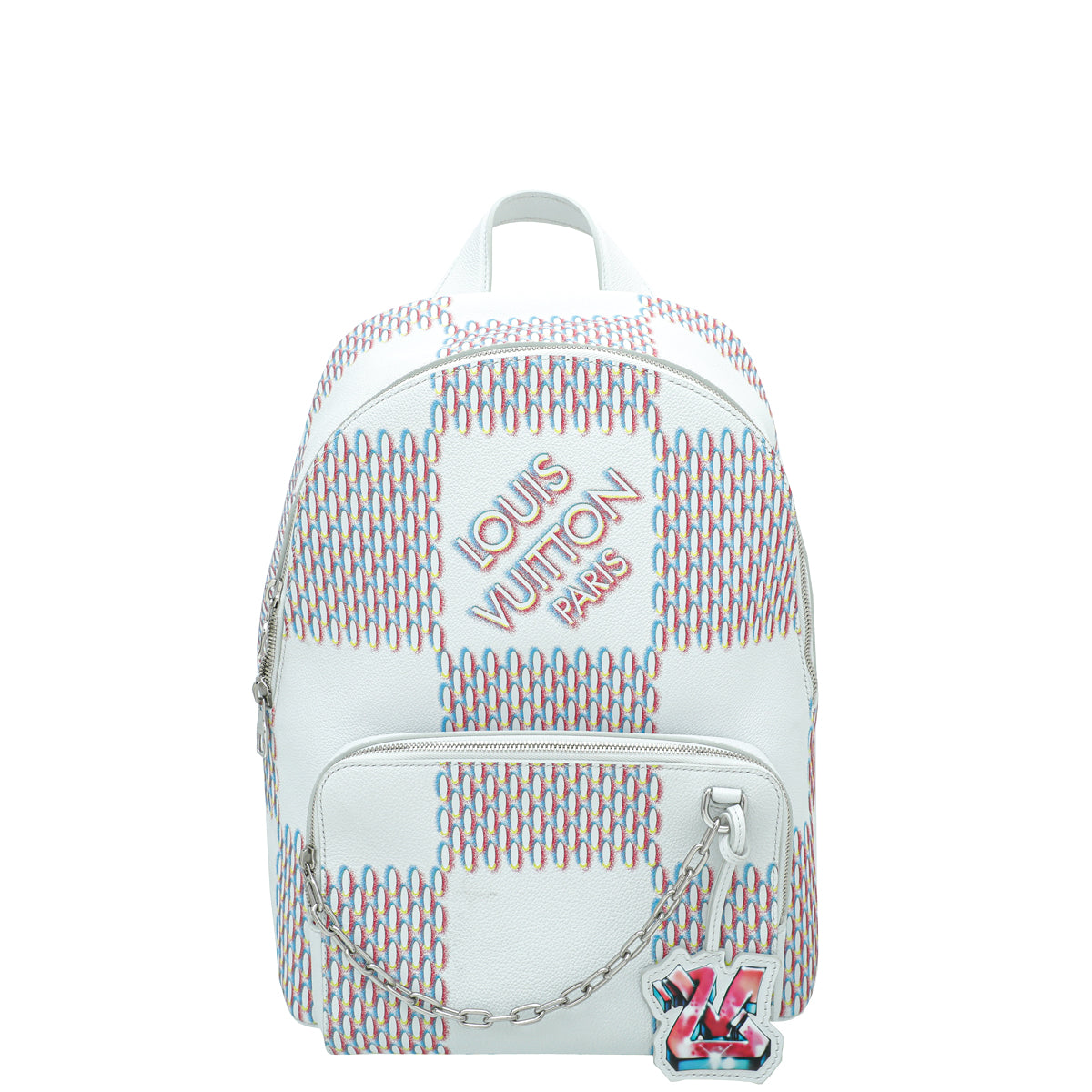 Louis Vuitton White Multicolor Damier Spray Racer Backpack Bag-Louis Vuitton-THE CLOSET