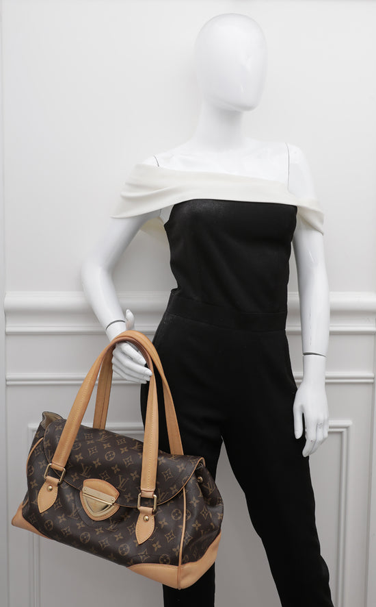 Beverly cloth bag Louis Vuitton Brown in Cloth - 38499878