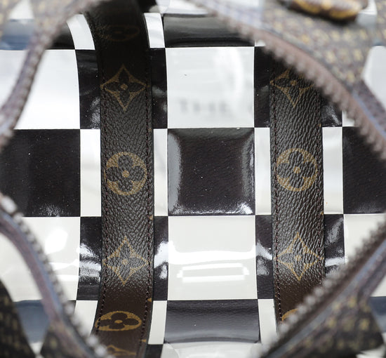Louis Vuitton Transparent Vinyl and Monogram Canvas Chess Keepall 25  Bandouliere Bag - Yoogi's Closet