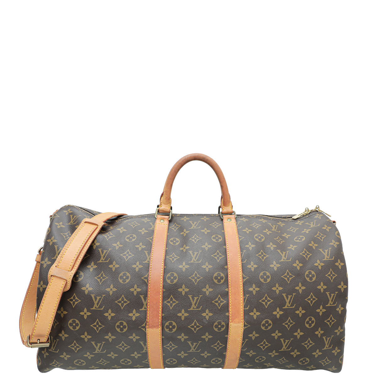 Louis Vuitton Brown Monogram Keepall Bandouliere 55 Bag-Louis Vuitton-THE CLOSET