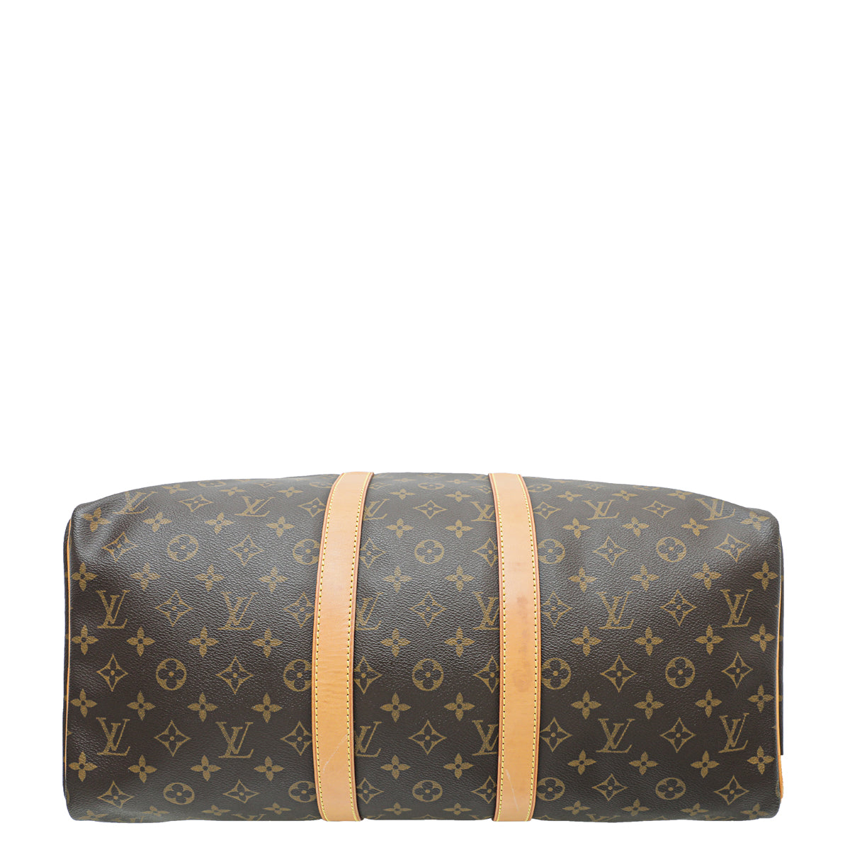 Louis Vuitton Brown Monogram Keepall 45 Bag w/Leather ID Tag