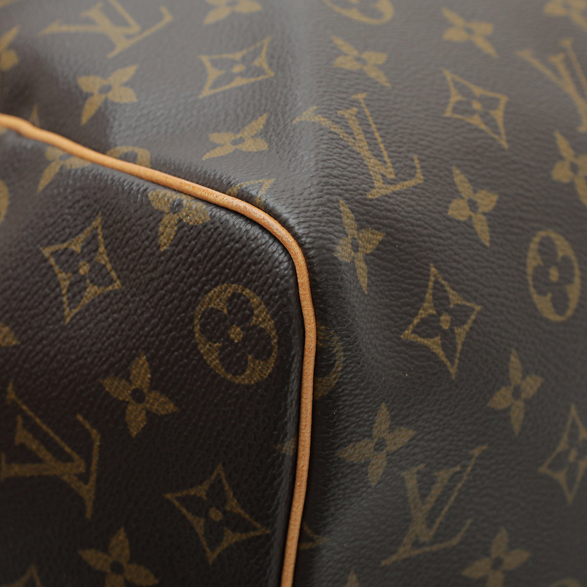 Louis Vuitton Brown Monogram Keepall 45 Bag w/Leather ID Tag