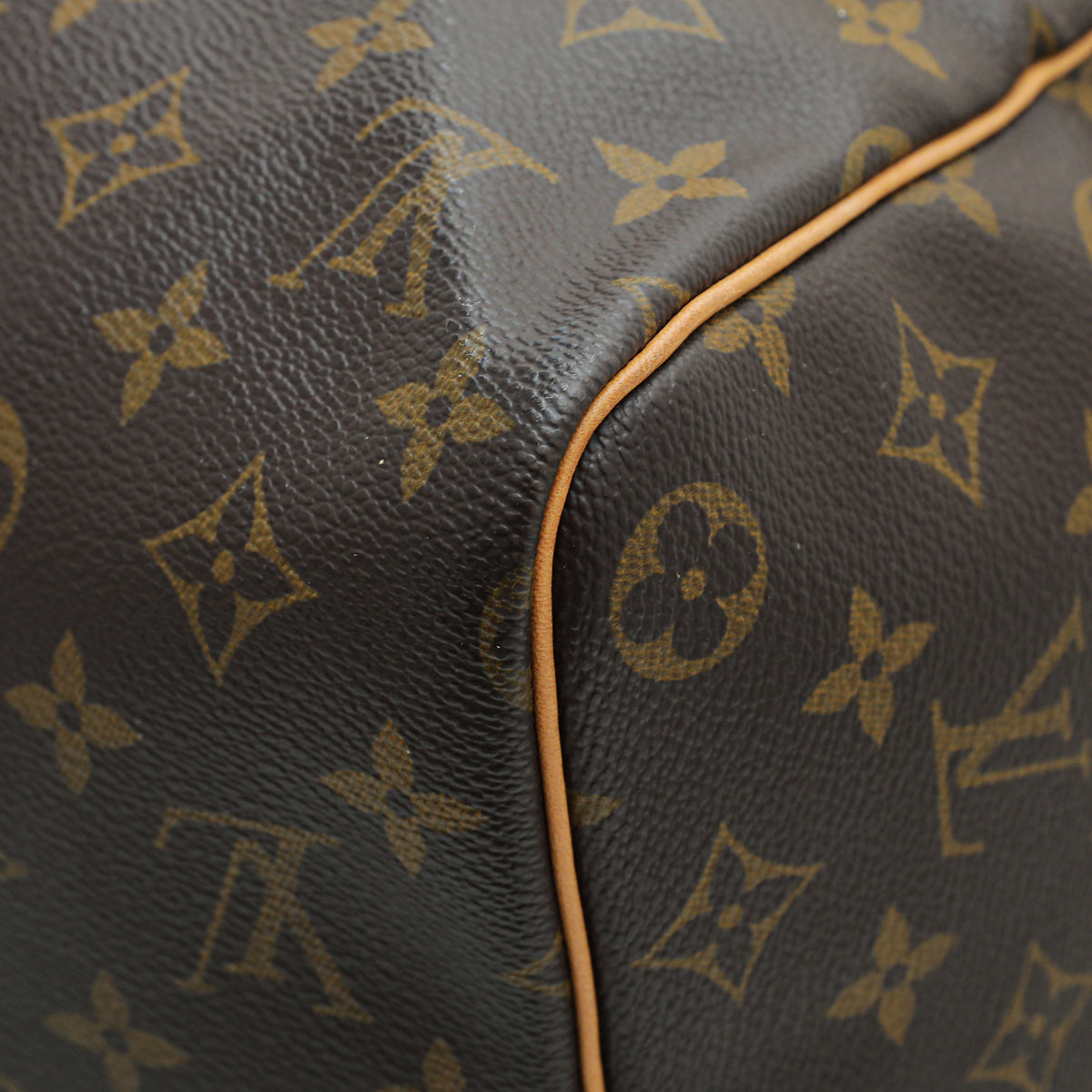 Louis Vuitton Brown Monogram Keepall 45 Bag w/Leather ID Tag