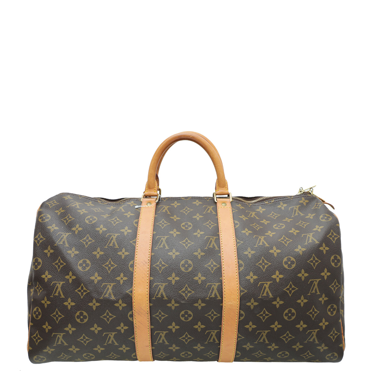Louis Vuitton Brown Monogram Keepall 50 Bag w/Leather ID Tag-Louis Vuitton-THE CLOSET