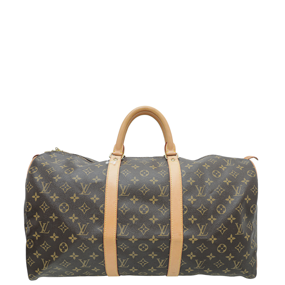 Louis Vuitton Brown Monogram Keepall 50 Bag w/Leather ID Tag-Louis Vuitton-THE CLOSET