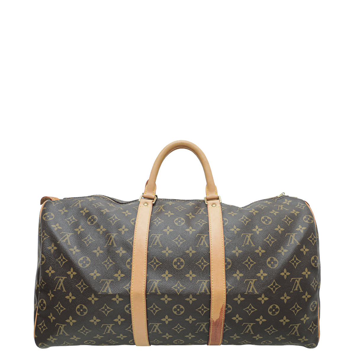 Louis Vuitton Brown Monogram Keepall 50 Bag w/Leather ID Tag-Louis Vuitton-THE CLOSET