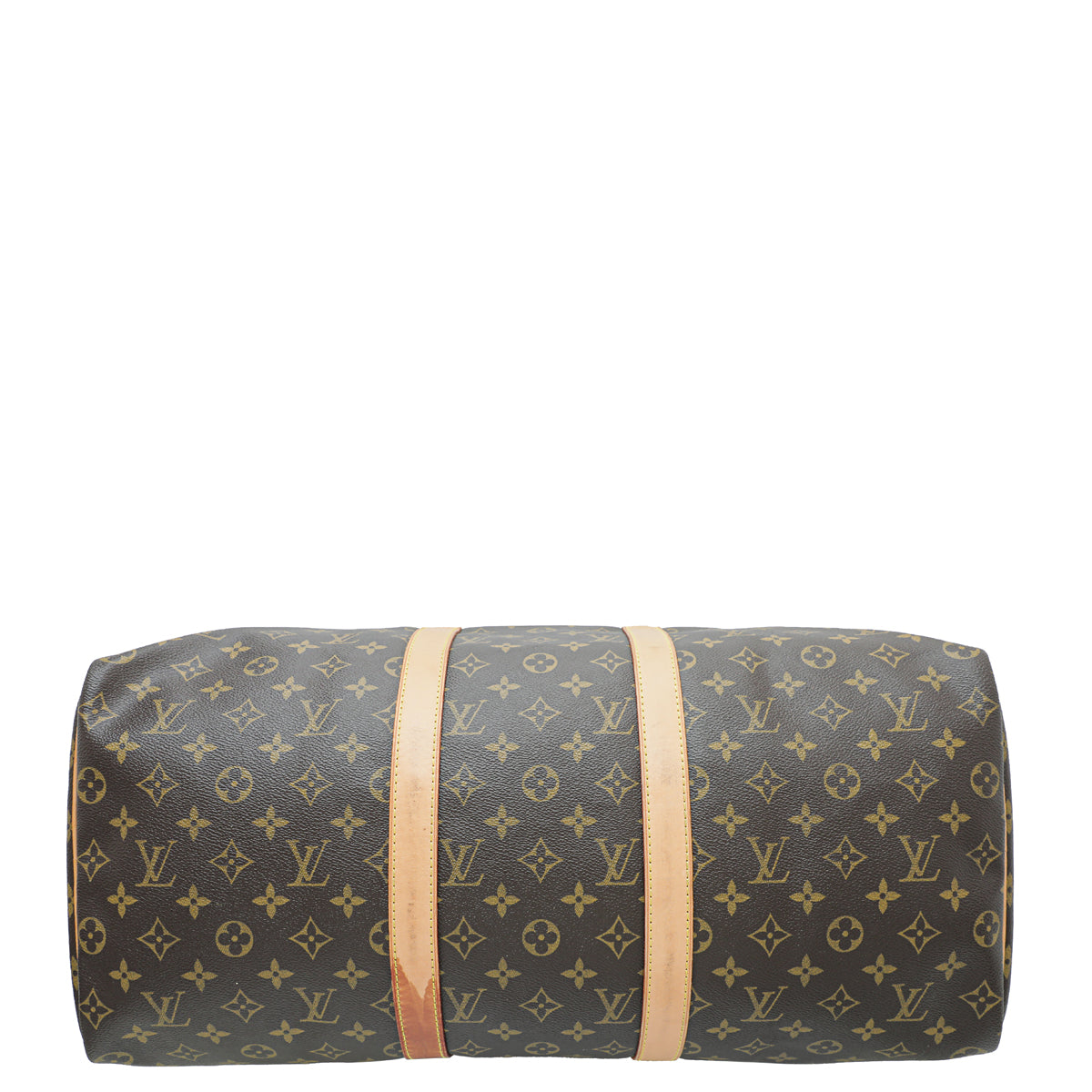 Louis Vuitton Brown Monogram Keepall 50 Bag w/Leather ID Tag