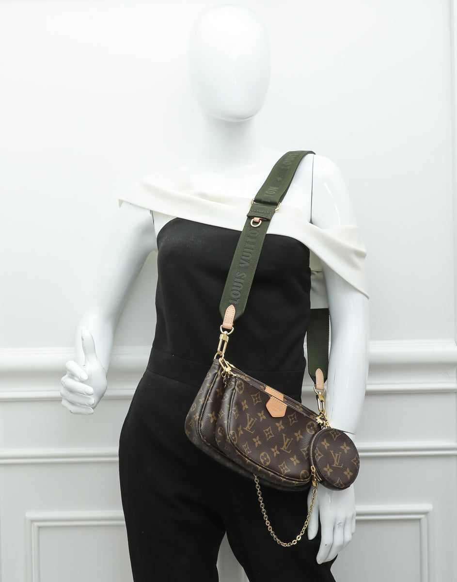 Louis Vuitton Khaki and Monogram Multi Pochette Accessoires