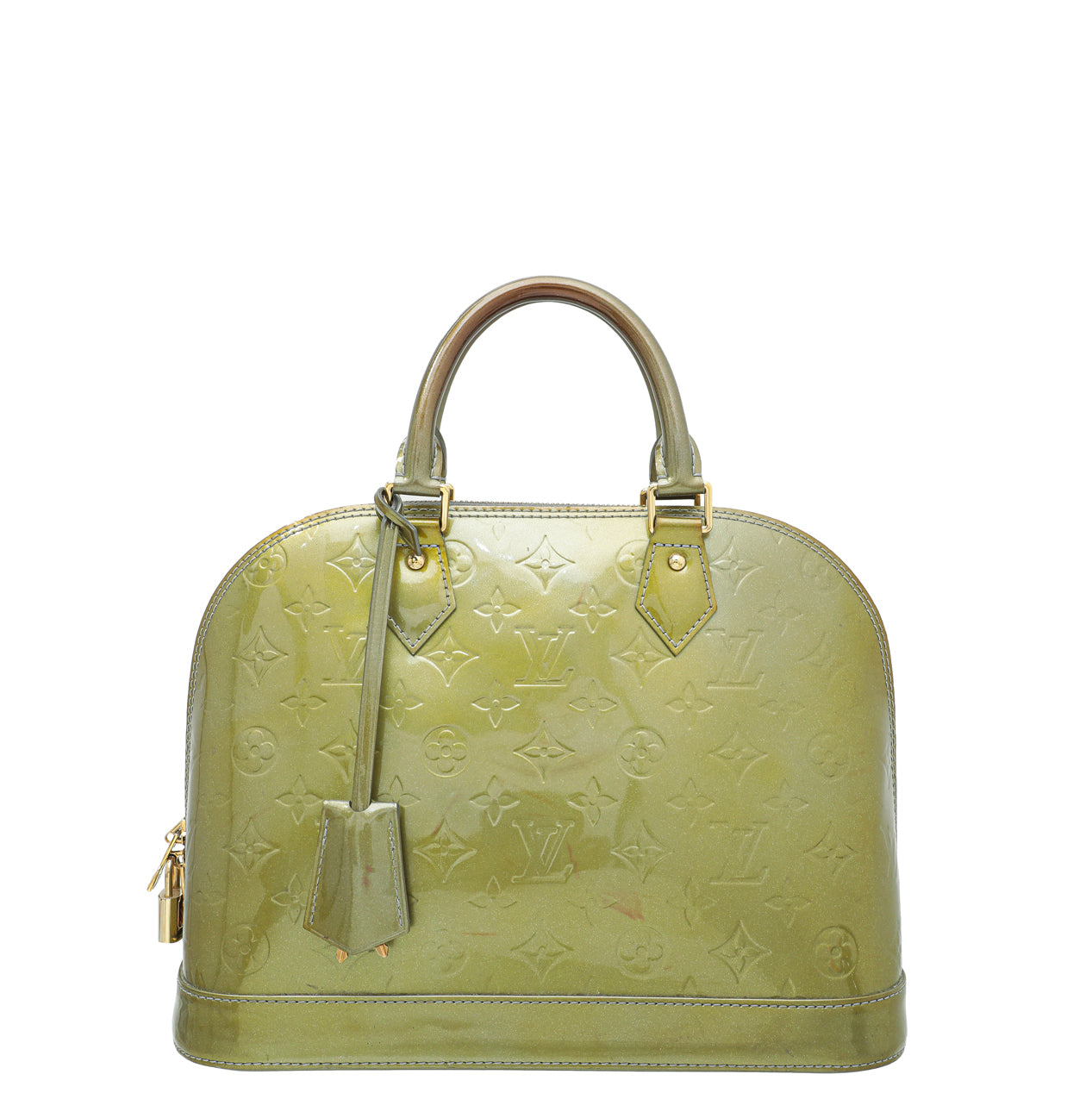 Yellow Louis Vuitton Monogram Vernis Alma PM Handbag
