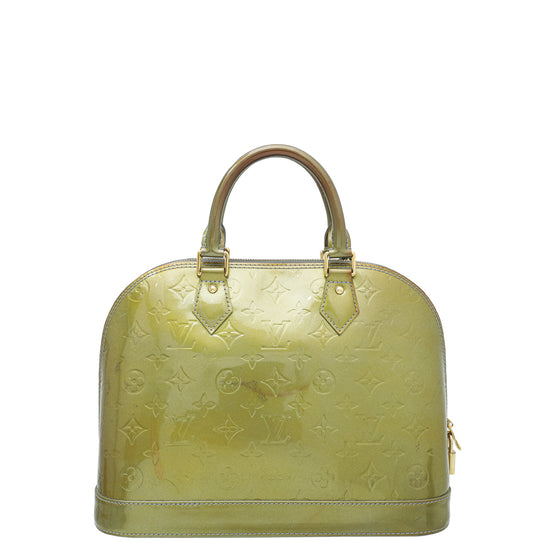 Authentic Louis Vuitton Amarante Monogram Vernis Alma PM Bag