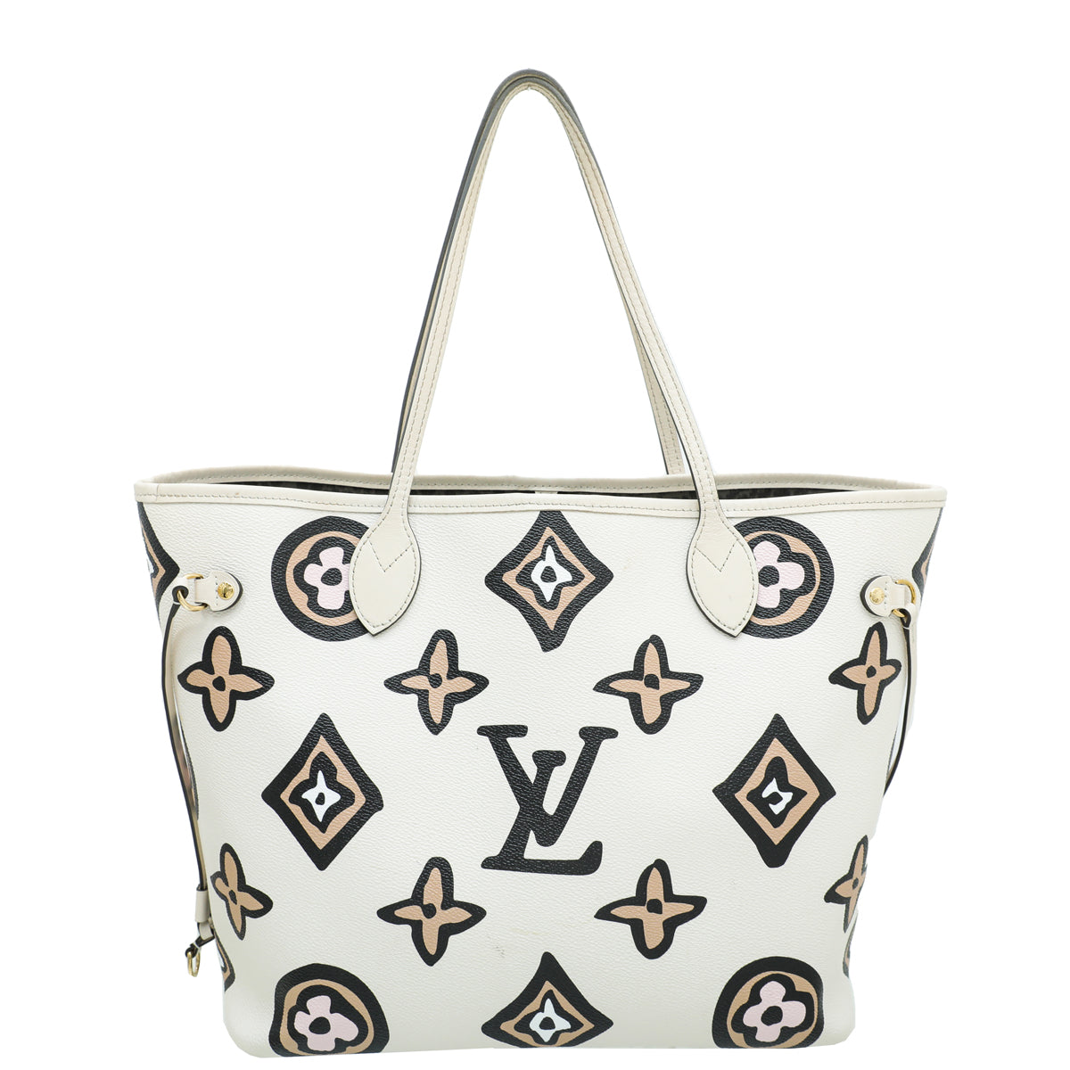 Louis Vuitton Creme Monogram Giant Wild At Heart Neverfull MM Ltd