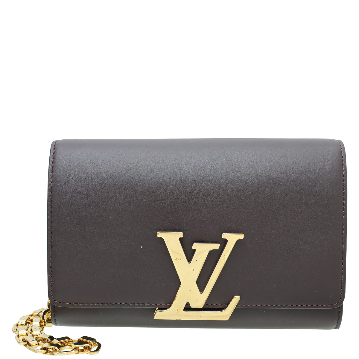 Louis Vuitton Burgundy Louise Matte Chain Clutch-Louis Vuitton-THE CLOSET