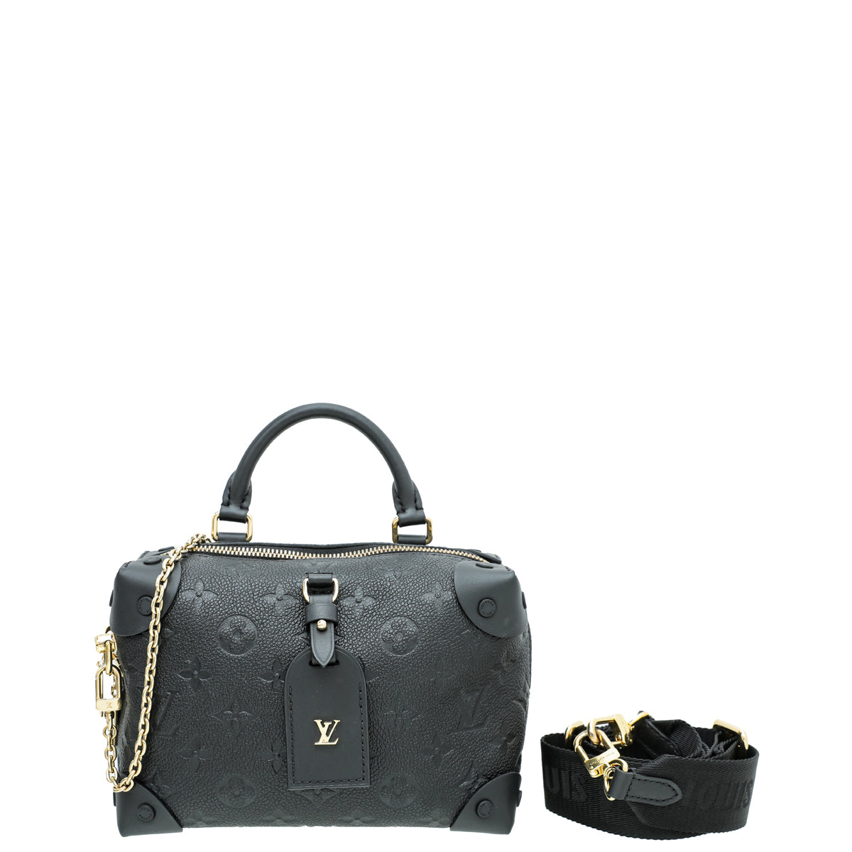 Louis Vuitton Noir Monogram Empreinte Petite Malle Souple Bag