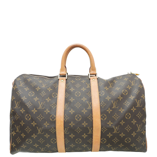 Louis Vuitton Brown Monogram Keepall 45 Bag