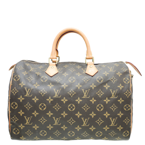 Louis Vuitton Monogram Speedy 35 Bag W/ MY Initial