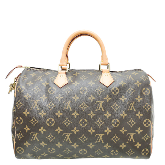 Louis Vuitton Monogram Speedy 35 Bag W/ MY Initial