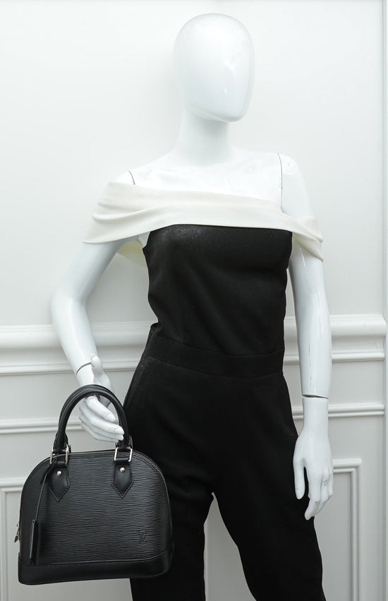 Louis Vuitton EPI Alma BB Satchel w/ Jacquard Strap For Sale at