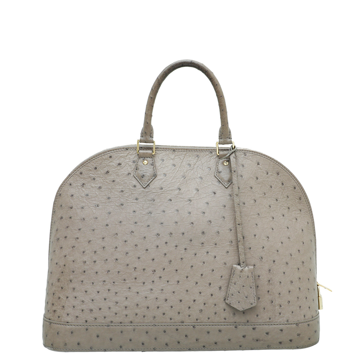 Louis Vuitton Gris Ostrich Alma GM Bag-Louis Vuitton-THE CLOSET