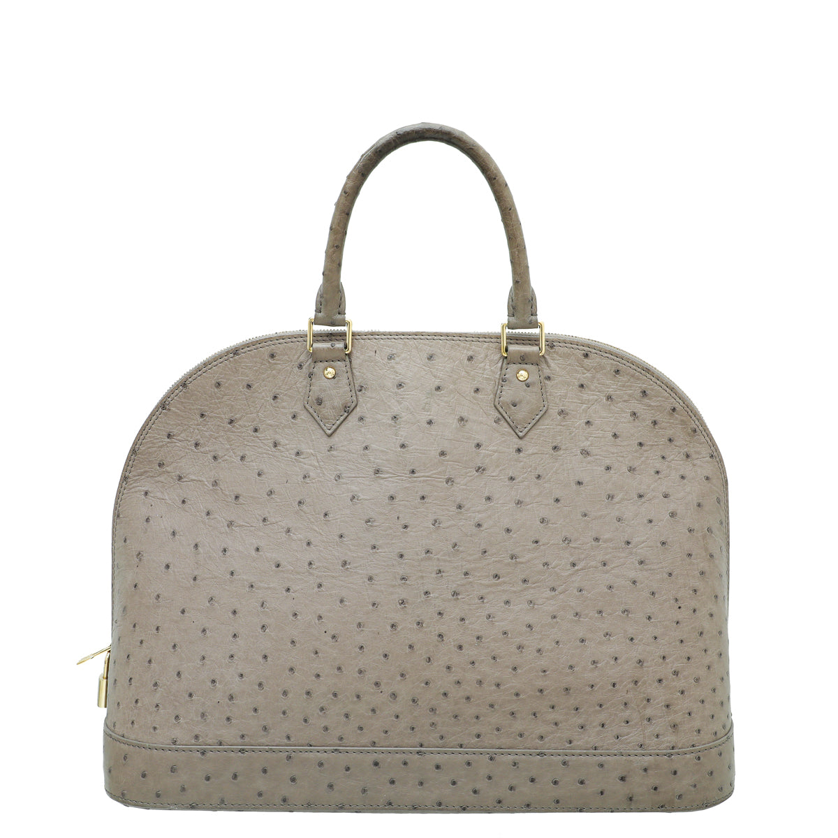 Louis Vuitton Gris Ostrich Alma GM Bag-Louis Vuitton-THE CLOSET