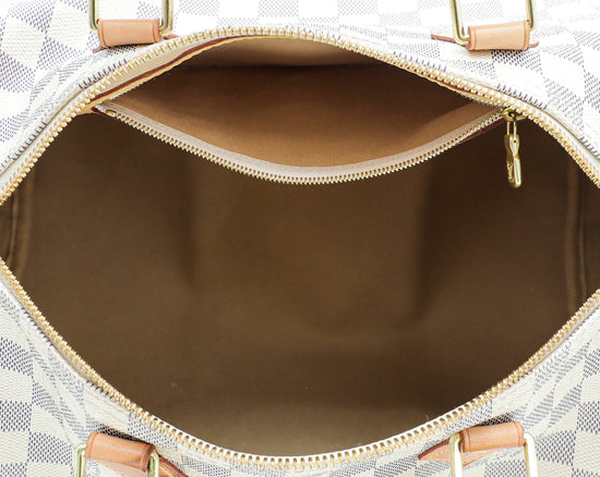 Louis Vuitton Azur Speedy 30 Bandouliere Bag W/ YN Initials – The Closet