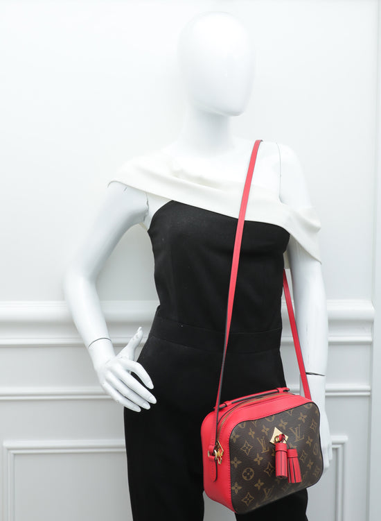 Louis Vuitton Saintonge Red Coquelicot Shoulder Crossbody Monogram Canvas  Bag