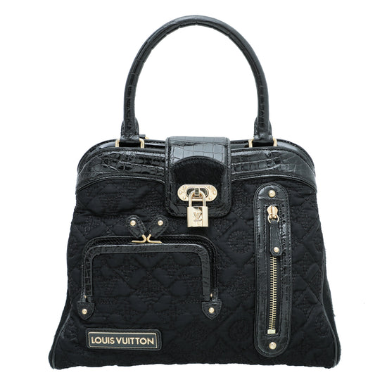 Louis Vuitton Black Satin Pony Alligator Linda Bag