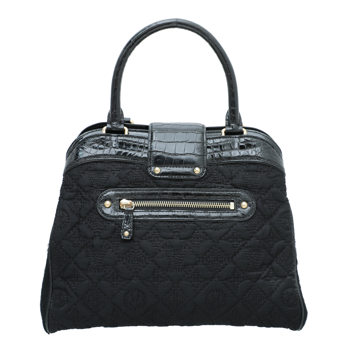 Louis Vuitton Black Satin Pony Alligator Linda Bag-Louis Vuitton-THE CLOSET