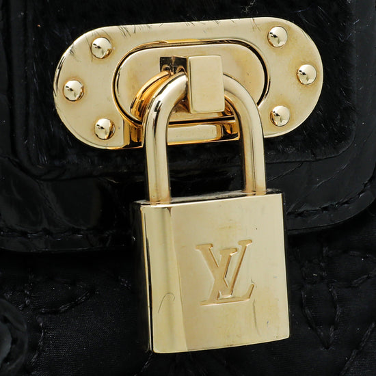 Louis Vuitton monogram s lock bracelet White Leather Pony-style