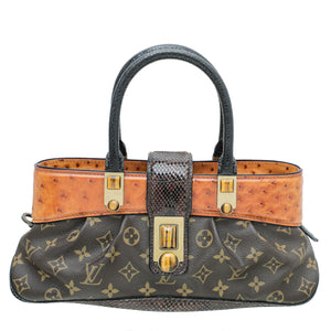 Louis Vuitton Bicolor Monogram Ostrich Lizard Oskar Waltz Bag