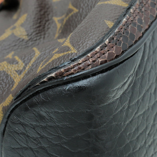 Louis Vuitton Python & Ostrich-Accented Monogram Waltz Oskar Bag