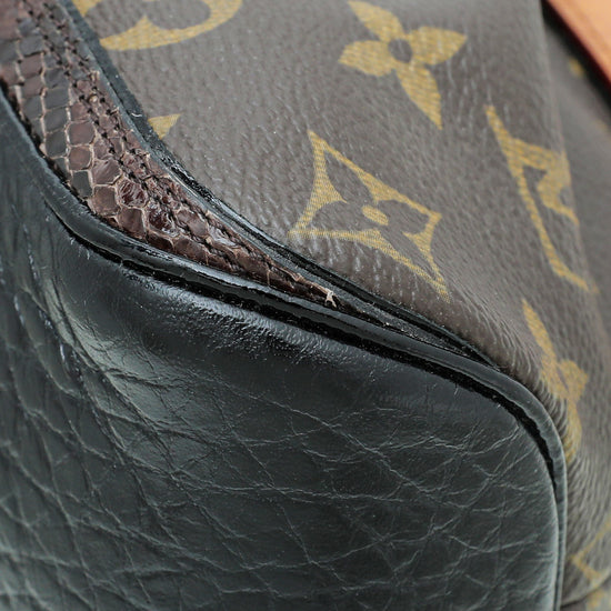 Louis Vuitton Bicolor Monogram Ostrich Lizard Oskar Waltz Bag