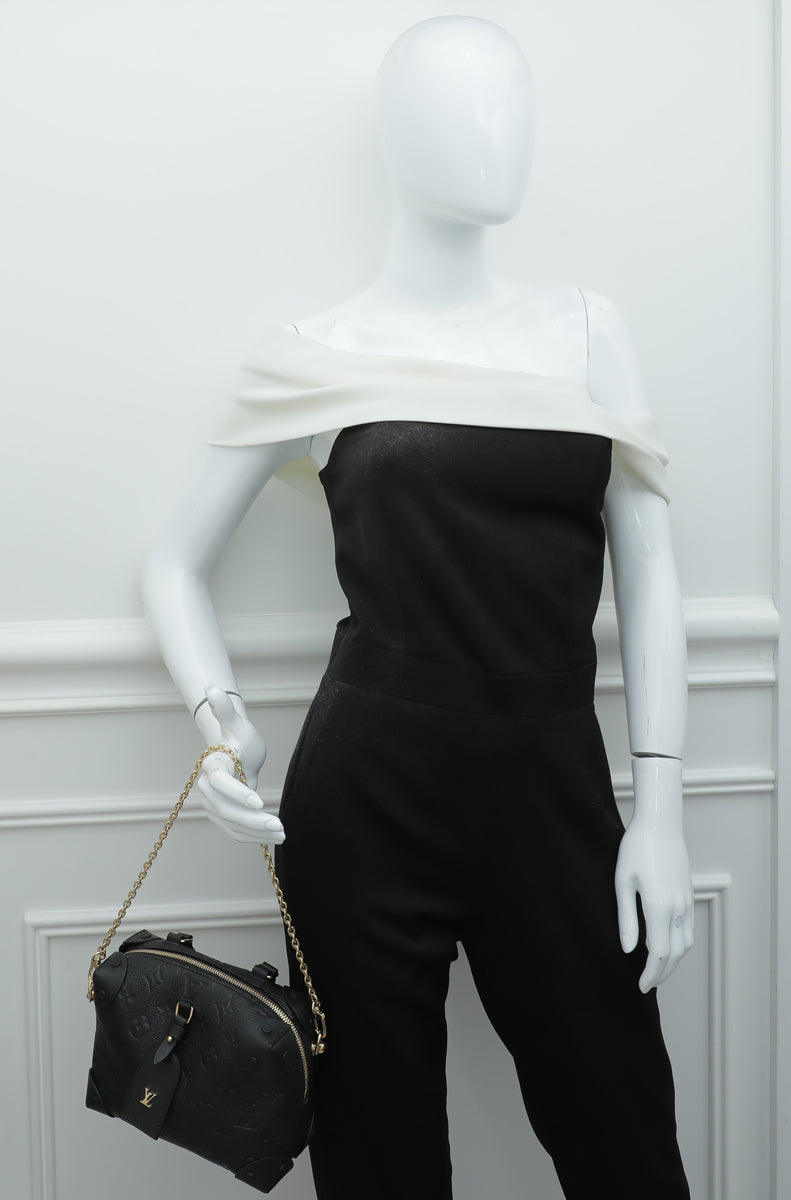 Louis Vuitton Noir Monogram Empreinte Petite Malle Souple Bag