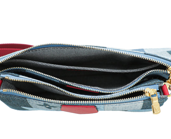 Louis Vuitton Micro Pochette Accessories Damier and Monogram Patchwork  Denim Blue 1748472