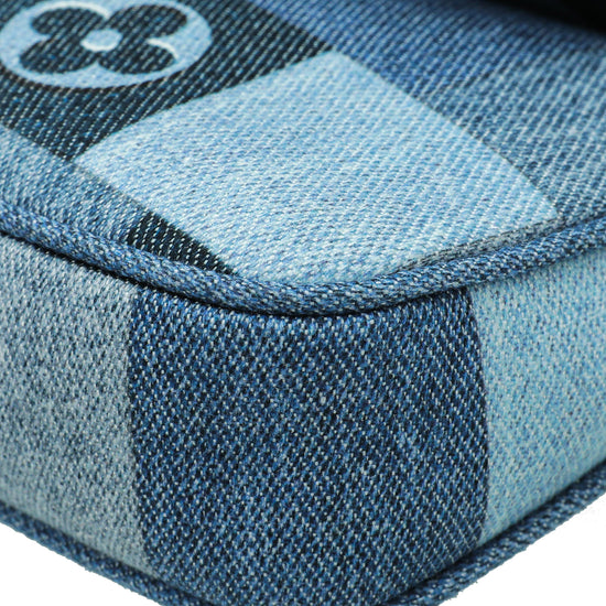 Louis Vuitton Blue Denim Damier Monogram Patchwork Multi-Pochette  Accessories Louis Vuitton