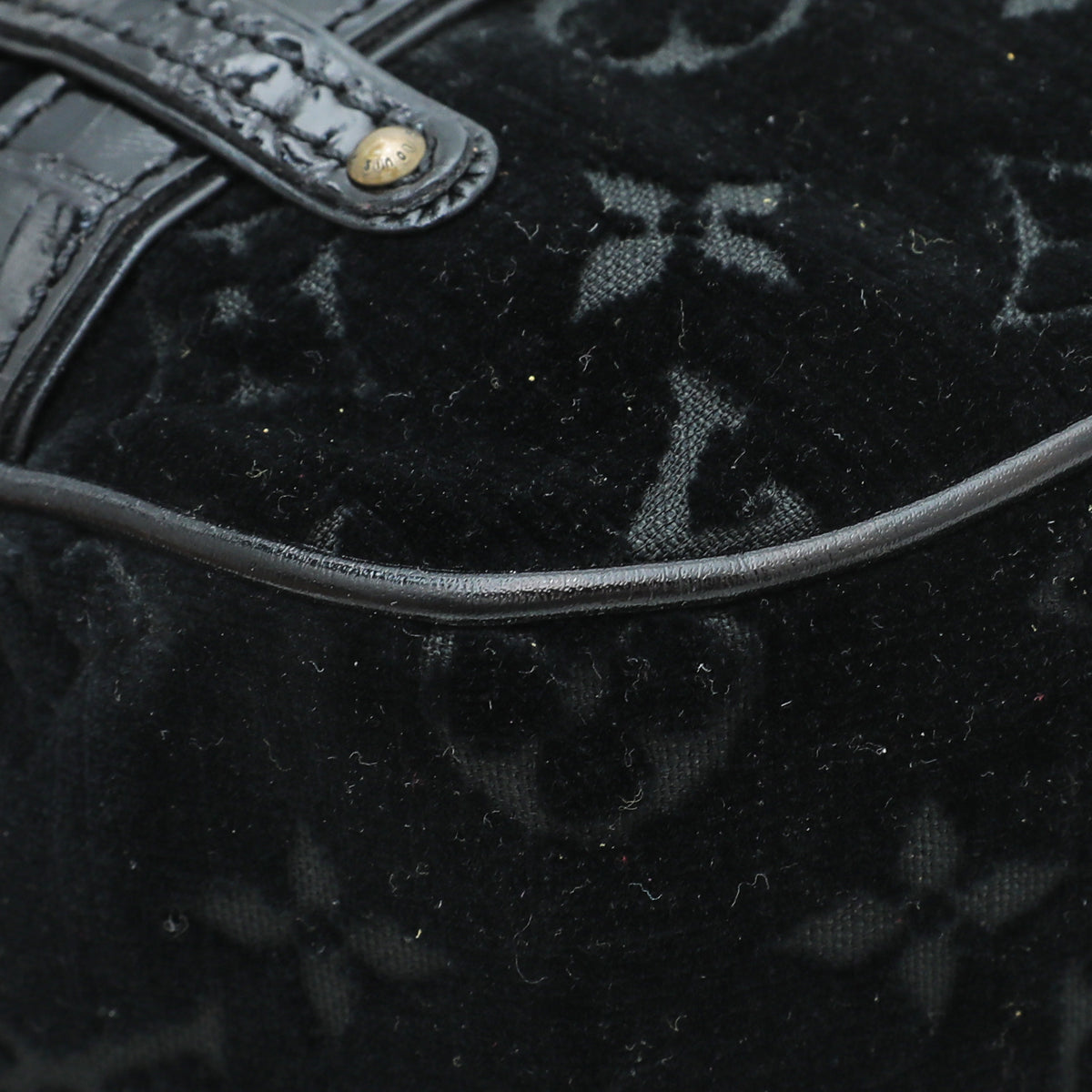 Louis Vuitton Black Vintage Monogram Velours Alligator Gracie MM Bag-Louis Vuitton-THE CLOSET