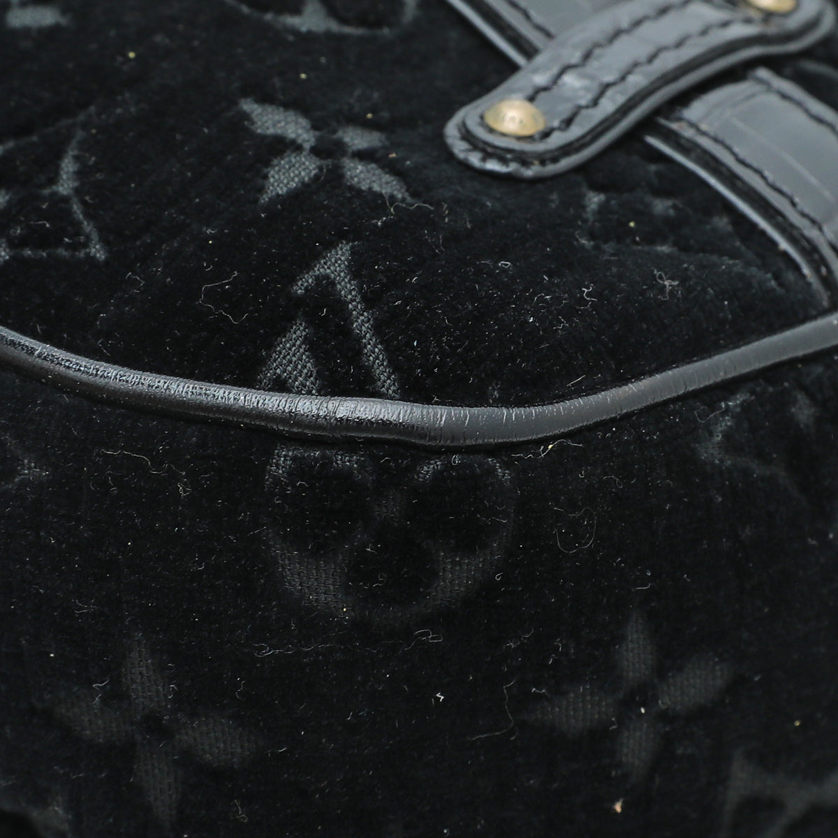 Louis Vuitton Black Vintage Monogram Velours Alligator Gracie MM Bag-Louis Vuitton-THE CLOSET